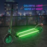 Electric Kick Scooter,3 Adjustable Height & Speed,350W Motor,8.5'' Solid Tires,Max 15 Mph Speed,Foldable Electric Scooter for Family (Cool Pedal Lights & LED Display)-Dark Green