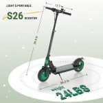 Electric Kick Scooter,3 Adjustable Height & Speed,350W Motor,8.5'' Solid Tires,Max 15 Mph Speed,Foldable Electric Scooter for Family (Cool Pedal Lights & LED Display)-Dark Green