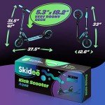 Skidee Scooter for Adults and Teens – Adjustable Height, Kids Scooter, Folding Scooter, Large Sturdy Wheels for Smooth Ride, Lightweight, Durable, Anti-Shock Suspension, Outdoor Toys, up to 220 lbs
