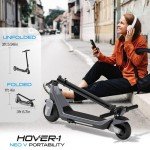 Hover-1 Neo V Foldable Electric Scooter with 250W Rated Brushless Motor, 15 mph Max Speed, 6.5” Wheels, 9 Mile Range Commuting Scooter for Kids & Teens