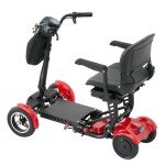 All-Terrain 4-Wheel Foldable Electric Scooter Lightweight Folding Mobility Scooter for Adults & Seniors, 25Miles Long Range, 15.6AH Lithium Battery, 3-Speed Mode, Max Load 300lbs (Red)