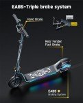 FanttikRide T10 Apex Electric Scooter for Kids 8-14, Adjustable Handlebar Height for Riders 4.3-5.6 ft, 154 lbs, Up to 40 mins Continuous Time, 3 Speed Mode 7/10/12 MPH, Bluetooth Music Speaker, Black