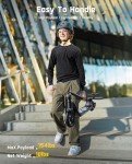FanttikRide T10 Apex Electric Scooter for Kids 8-14, Adjustable Handlebar Height for Riders 4.3-5.6 ft, 154 lbs, Up to 40 mins Continuous Time, 3 Speed Mode 7/10/12 MPH, Bluetooth Music Speaker, Black