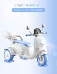 Girls Electric Motorcycle, 2 Seats Kids Motorcycle,12V Ride On Scooter for Kids with Storage Compartments, Cute Design with Stable 3-Wheel Structure, Ideal Moped for Girls Ages 3-6