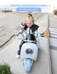 Girls Electric Motorcycle, 2 Seats Kids Motorcycle,12V Ride On Scooter for Kids with Storage Compartments, Cute Design with Stable 3-Wheel Structure, Ideal Moped for Girls Ages 3-6