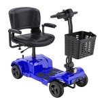 ENGWE Folding 4 Wheel Mobility Scooter,15 Mile Long Range, 250W Electric Powered Mobile Wheelchair for Seniors Adult with Detachable Basket, Front Light (Blue, XL Cushion)