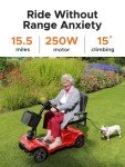 ENGWE Folding 4 Wheel Mobility Scooter,15 Mile Long Range, 250W Electric Powered Mobile Wheelchair for Seniors Adult with Detachable Basket, Front Light (Blue, XL Cushion)