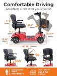 ENGWE Folding 4 Wheel Mobility Scooter,15 Mile Long Range, 250W Electric Powered Mobile Wheelchair for Seniors Adult with Detachable Basket, Front Light (Blue, XL Cushion)