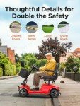 ENGWE Folding 4 Wheel Mobility Scooter,15 Mile Long Range, 250W Electric Powered Mobile Wheelchair for Seniors Adult with Detachable Basket, Front Light (Blue, XL Cushion)