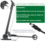 42V 2A Electric Scooter Charger Replacement for GOTRAX GXL V2, G2, G3, G4, Apex, Glider, XR Elite, XR Ultra 36V Lithium-ion Battery