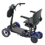All-Terrain 4-Wheel Foldable Electric Scooter Lightweight Folding Mobility Scooter for Adults & Seniors, 25Miles Long Range, 15.6AH Lithium Battery, 3-Speed Mode, Max Load 300lbs (Blue)