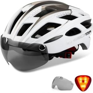 Basecamp Bike Helmet with Rear Light & Goggles
