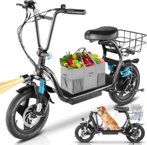 Caroma Electric Scooter with Seat, 500W, 20 MPH
