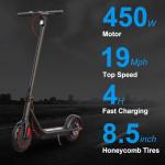 450W Electric Scooter: Powerful Motor, 19mph Speed
