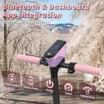 Roinside 350W Electric Scooter - 19 MPH, Foldable Pink