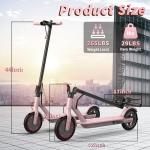 Roinside 350W Electric Scooter - 19 MPH, Foldable Pink