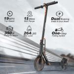 Electric Scooter for Adults, Max Speed 19 MPH, Up to 12 Miles Range, 350W Motor Adult E-Scooter, 8.5" Solid Tire, Foldable Scooter with Dual Braking, Smart APP, Light Control for Campus, Commuter