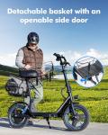Gyroor C1 Plus Electric Scooter for Adults with Seat & Pet Basket - 30 Miles Range 650W Motor 48V 13.5Ah Battery 18.6MPH 14" Pneumatic Tires Foldable Design Shock Absorbers 300lbs Pet Bike, L73
