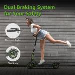 Electric Scooter for Adults, Folding E Scooter with 350W/500W Motor 19Mph Top Speed 18 Miles Long Range, 8.5'' Solid Tires Commuting Motorized Kick Scooters (Green- 8.5" Tires 19MPH 18 Miles Range)