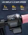 FanttikRide T9 Electric Scooter for Kids 4.3-5.6 ft, 7/10/12 MPH, LED Battery Level, Height Adjustable and Foldable, Electric Scooter for Kids, for Teenager, Up to 40 mins, Pink