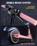 FanttikRide T9 Electric Scooter for Kids 4.3-5.6 ft, 7/10/12 MPH, LED Battery Level, Height Adjustable and Foldable, Electric Scooter for Kids, for Teenager, Up to 40 mins, Pink