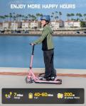 FanttikRide T9 Electric Scooter for Kids 4.3-5.6 ft, 7/10/12 MPH, LED Battery Level, Height Adjustable and Foldable, Electric Scooter for Kids, for Teenager, Up to 40 mins, Pink