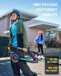 FanttikRide T9 Apex Electric Scooter for Kids 4.3-5.6 ft,200 W Motor, LED Colorful Lights with Bluetooth Music Speaker, 7/10/12 MPH Digital Display, Adjustable Height, Foldable, Up to 40 mins,Black
