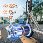 MAXSHOT Electric Scooter for Adults, 350W Motor, 19 MPH, 21-23 Miles Range, Portable Folding Commuter E-Scooter with App Control, Dual Brakes, 8.5″ Solid Tires – Orange