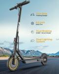 Electric Scooter with 350W Brushless Motor, 19 MPH Max Speed, 15 Miles Range, 8.5" Solid Tire, 3 Speed Modes, Cruise Control, Portable Commuter Escooter with APP, Dual Brake & E-Lock