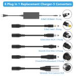 42V 2A Scooter Charger with 6 in 1 Plugs for 36V Pocket Mod, Sports Mod,Razor,Gotrax,Jetson,Voyage,Ninebot,Lithium Battery Device,Electric Scooter Charger