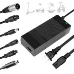 42V 2A Universal Charger with DC 5.5 * 2.1mm, 8mm/12mm 3 Prong, RCA & 3-Pin XLR Plugs for 36V Li-ion Battery & GOTRAX GXL V2/Nano S3 ION/G2-G4/XR Series Power Adapter