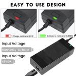 42V 2A Universal Charger with DC 5.5 * 2.1mm, 8mm/12mm 3 Prong, RCA & 3-Pin XLR Plugs for 36V Li-ion Battery & GOTRAX GXL V2/Nano S3 ION/G2-G4/XR Series Power Adapter