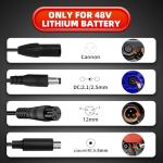 UL Certified 54.6V 2A Fast Electric Bike Charger for 48V Ebike Battery - Compatible with Lectric XP 2.0/3.0, Ecotric City/Beach, Evercross H5/H7