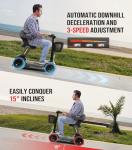 Glashow S3 Mobility Scooter for Seniors - Foldable Mobility Scooter for Adults - 25 Miles on 1 Charge, Enhanced Safety, Lightweight for Travel, LED, Basket, 6 MPH Max