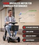 Glashow S3 Mobility Scooter for Seniors - Foldable Mobility Scooter for Adults - 25 Miles on 1 Charge, Enhanced Safety, Lightweight for Travel, LED, Basket, 6 MPH Max