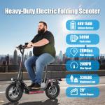 Foldable 500W Electric Scooter with Seat for Adults