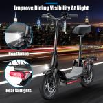 Foldable 500W Electric Scooter with Seat for Adults