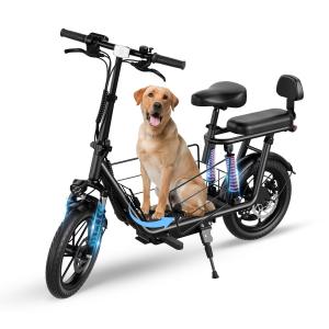 16" Foldable Electric Scooter with Seat and Basket