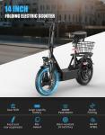 ASKGO 1000W 14" Foldable Electric Scooter with Seat