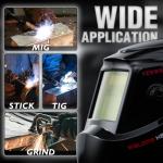 Solar-Powered Auto-Darkening Welding Helmet - Wide Shade