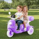 Purple 12V Kids Electric Motorcycle with Bluetooth