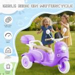 Purple 12V Kids Electric Motorcycle with Bluetooth