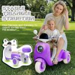 Purple 12V Kids Electric Motorcycle with Bluetooth
