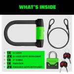 Rhino USA Durable U-Lock for E-Scooters & Bikes