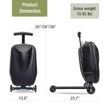 2-in-1 Folding Kids' Scooter Luggage - Black