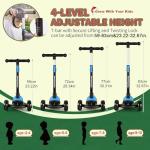 Besrey Adjustable 3-Wheel Kick Scooter for Kids