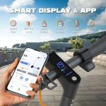 Electric Scooter for Adults, Max Speed 19 MPH, Up to 12 Miles Range, 350W Motor Adult E-Scooter, 8.5" Solid Tire, Foldable Scooter with Dual Braking, Smart APP, Light Control for Campus, Commuter