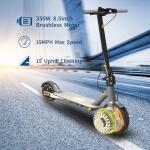 Electric Scooter for Adults, Up to 19 Mph, 19 Miles Range & 264 lbs Load, Aluminum Alloy E-Scooter with 350W Motor, Foldable Escooter with Dual Braking System and App Control (Yellow)