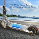 Electric Scooter for Adults, Up to 19 Mph, 19 Miles Range & 264 lbs Load, Aluminum Alloy E-Scooter with 350W Motor, Foldable Escooter with Dual Braking System and App Control (Yellow)