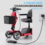 Serianie Foldable Mobility Scooters for Seniors, 4 Wheel Lightweight Mobility Scooters for Adults, Powered Electric Wheelchair, Mobility Scooter with Seat, Folding Travel Motorized Scooter (Red)